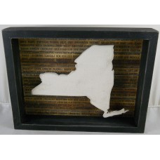 New York Shadow Box Sign with State Shape   